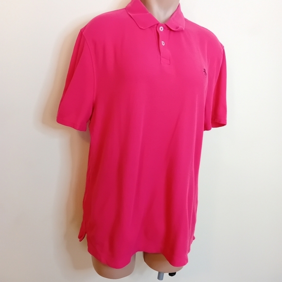 Women's Preppy Business Casual Original Penguin Hot Pink Polo ButtonUp Shirt L - Picture 2 of 9